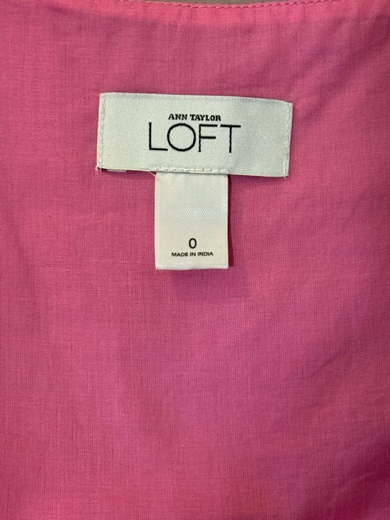 LOFT Pink Sleeveless Blouse with Embroidered Hem - Picture 8 of 9